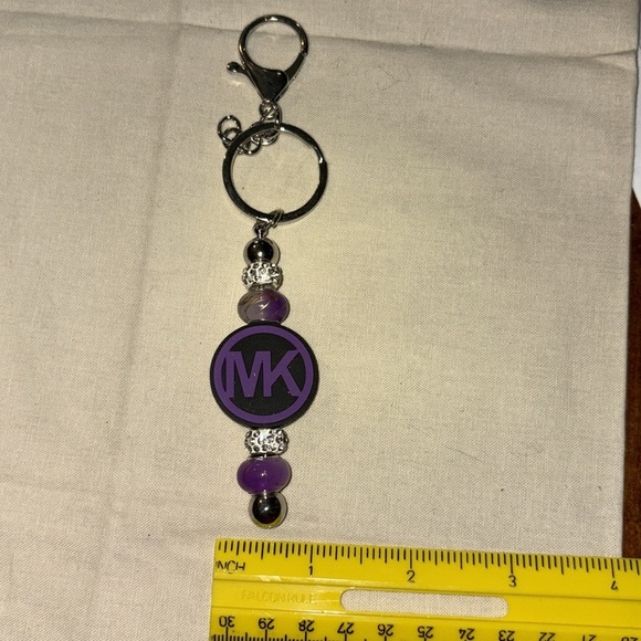 🆕 Fashion DIY Purple and Silver Bag Charm Keychain - Picture 6 of 8